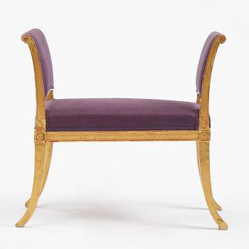 A late Gustavian giltwood stool, Stockholm, late 18th century.
