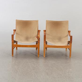 HANS OLSEN, A pair of safari chairs for Viskadalens Möbelindustri, Kinna, Sweden.