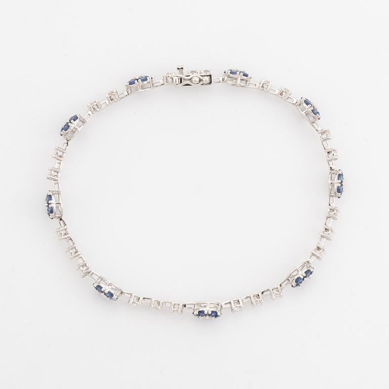 Sapphire and brilliant cut diamond bracelet.