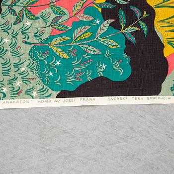 JOSEF FRANK, tyg, linne, "Anakreon", Firma Svenskt Tenn.