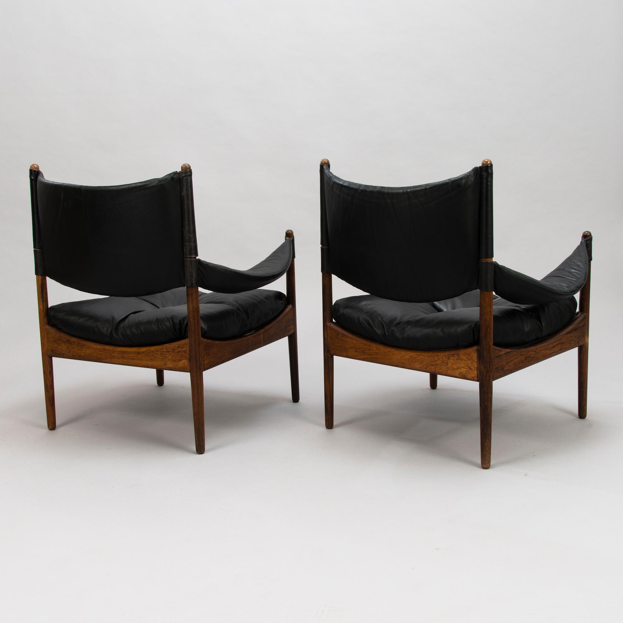 CHRISTIAN VEDEL, a pair of 1960's 'Modus' armchairs and two stools for Sören Willadsen, Denmark.