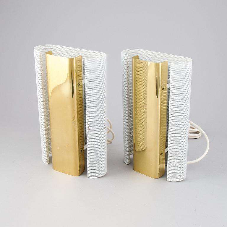 Hans-Agne Jakobsson, a pair of 'V-451/18L'/'Rasputin' brass wall lights from Markaryd.