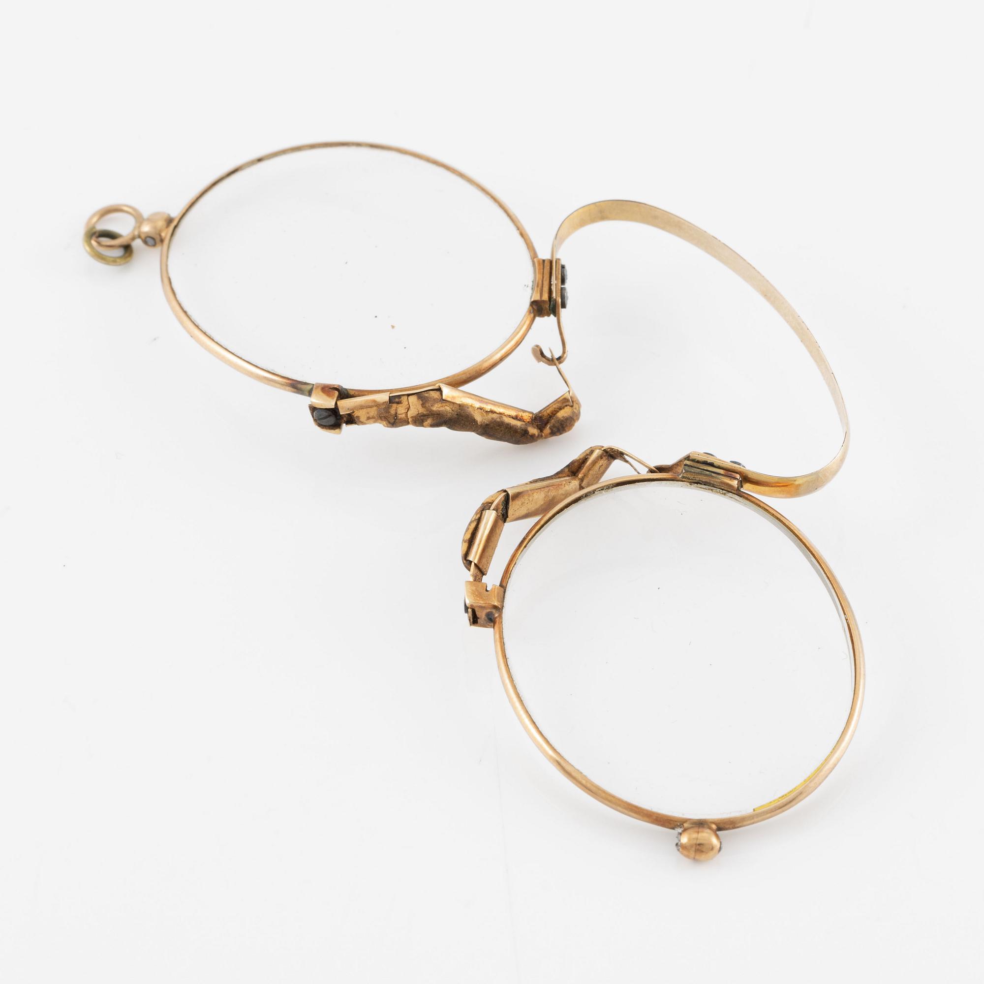Glasses, 14K gold.