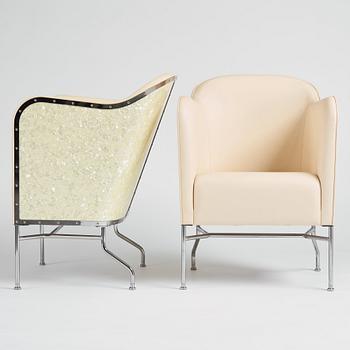 Mats Theselius, a pair of 'Star' easy chairs, ed. 356 and 163/360 , Källemo, Värnamo, Sweden post 2009.