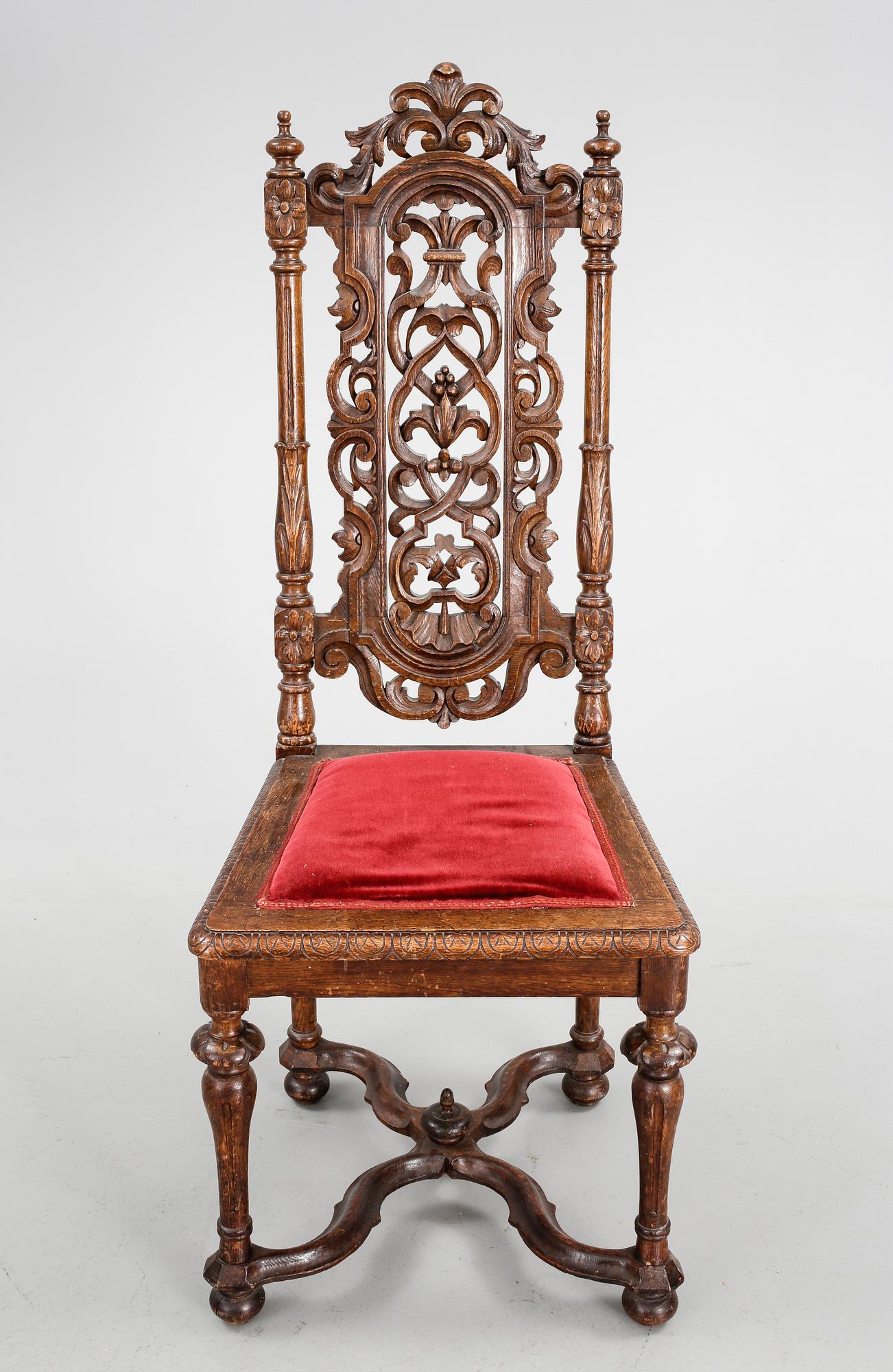 STOLAR, ett par, barockstil, 1880-tal.