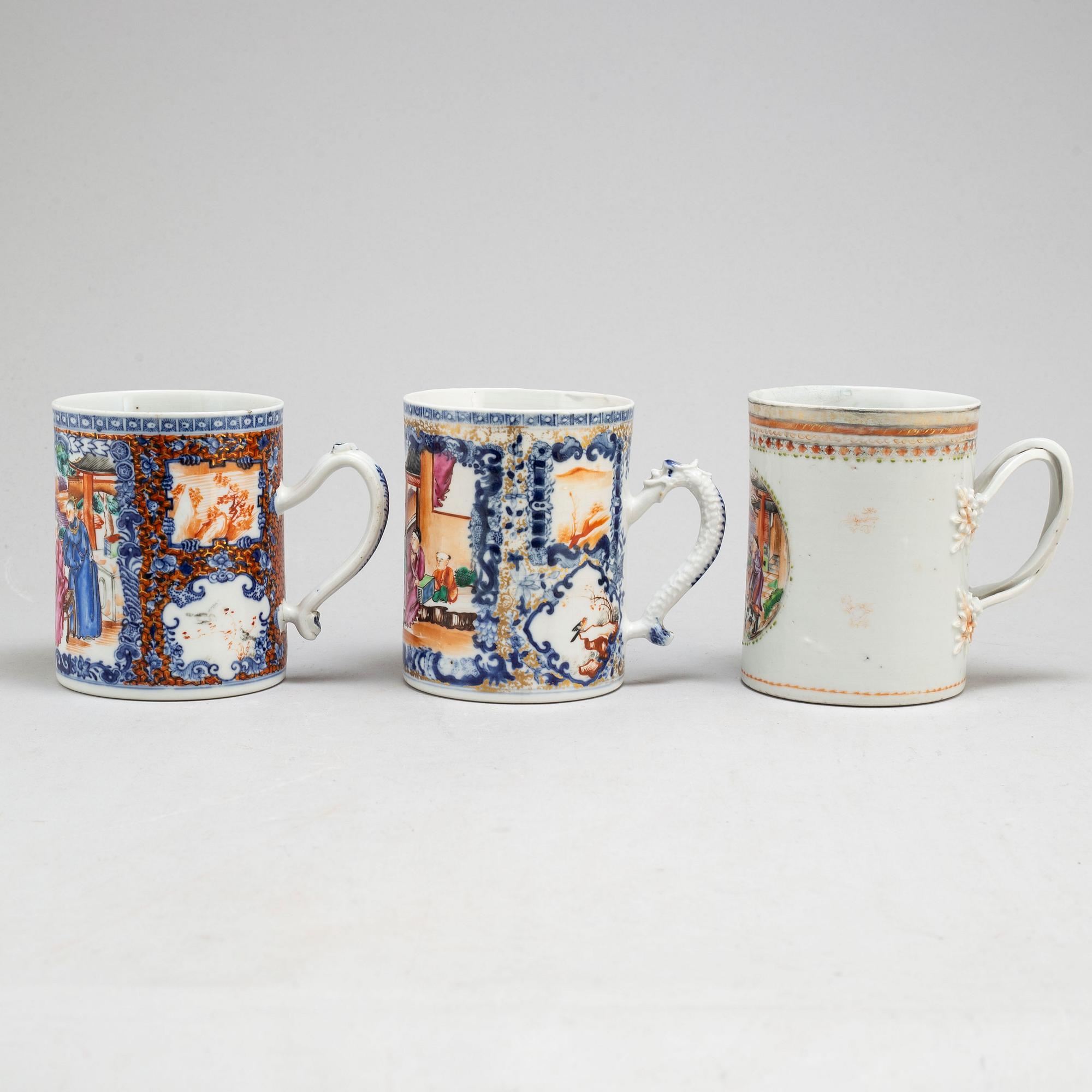 Three famille rose jugs, Qing dynasty, Qianlong (1736-95).