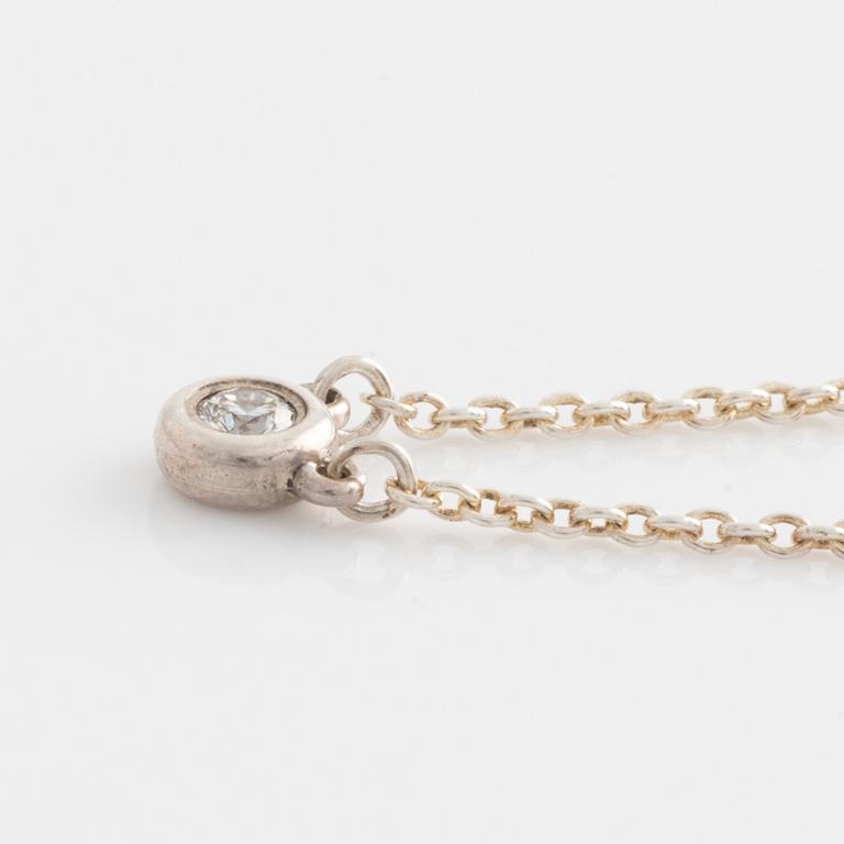 Tiffany & Co, Elsa Peretti, "Diamonds by the Yard" necklace in silver with a brilliant-cut diamond.