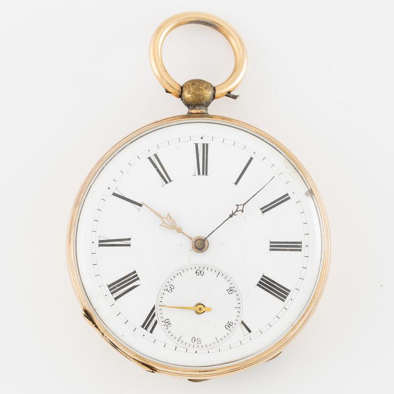 Pocket watch 14K gold, 45.5 mm.