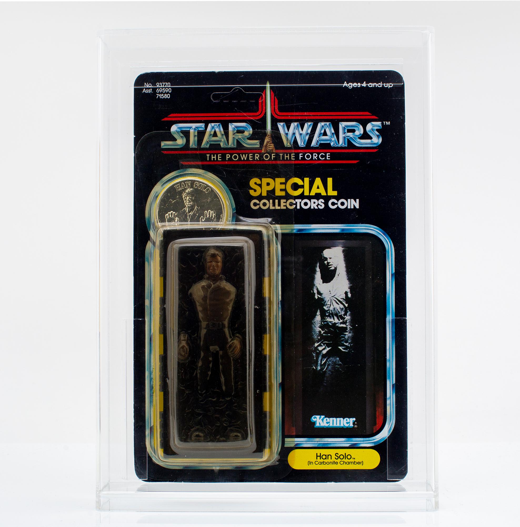 STAR WARS, Chewbacca, Han Solo (In Carbonite Chamber) & Lando Calrissian (General Pilot), POTF, 92 back, Kenner 1984.