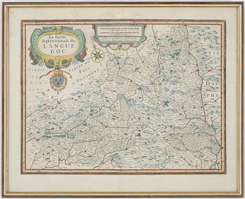 Jodocus Hondius · KARTA, "La Partie Septentrionale du Languedoc", Jodocus Hondius, ca 1623-1636.