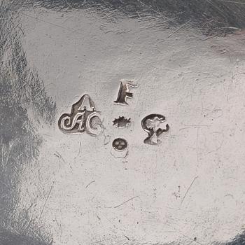Arvid Castman, konfektskål, silver, Eksjö 1764. Senbarock/tidig rokoko.