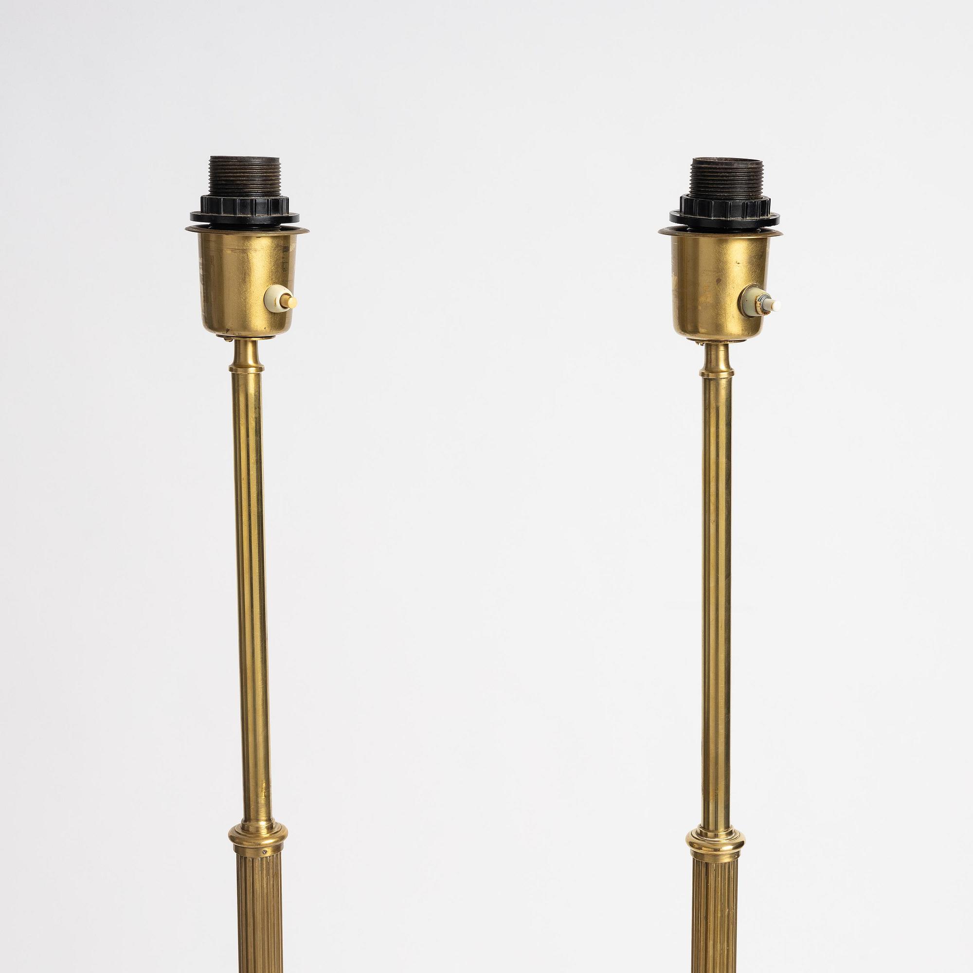 Bertil Brisborg, a pair of floor lamps model "32160", Nordiska Kompaniet, 1940-50s.