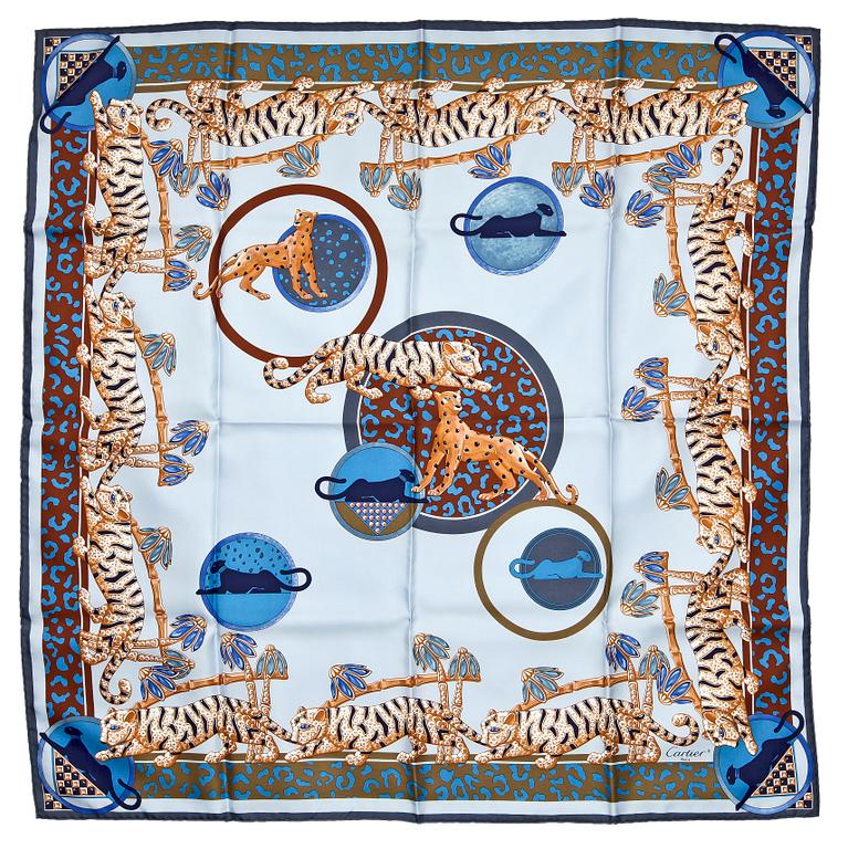 A silk scarf by Cartier.