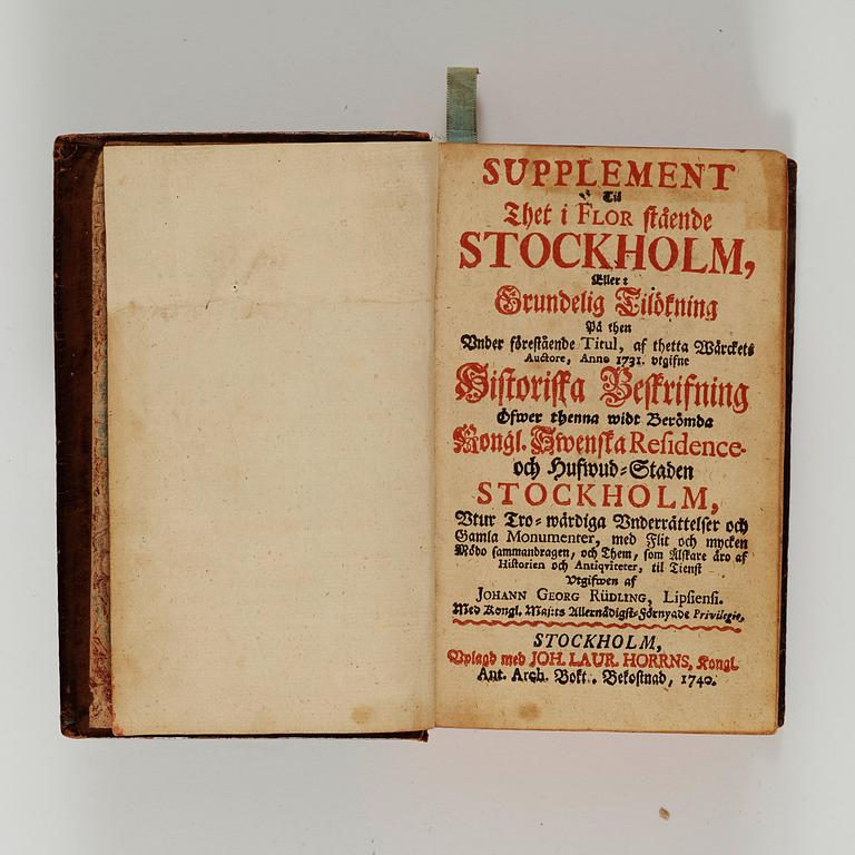 Johann Georg Rüding, Det i flor stående Stockholm, Stockholm 1731.