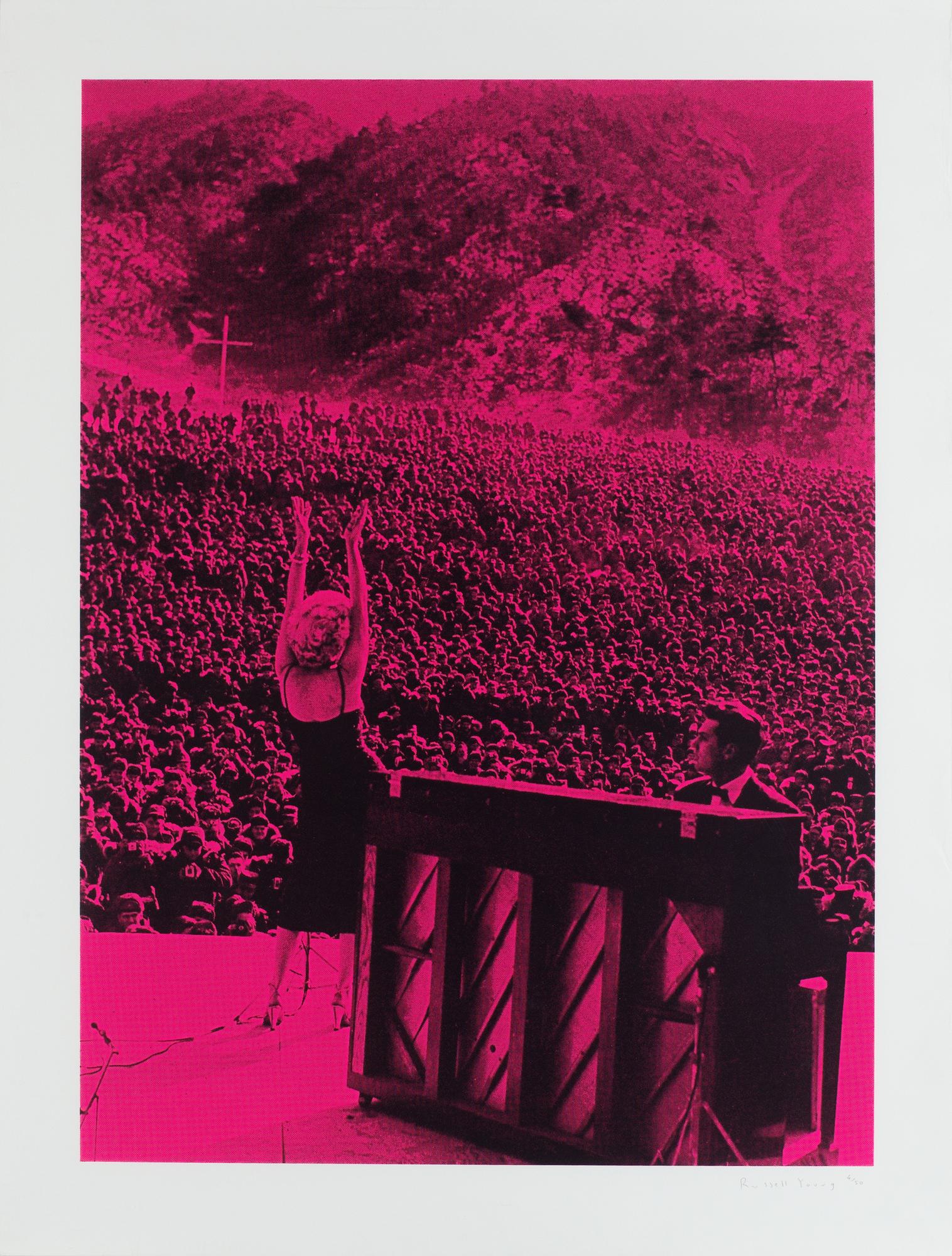 Russell Young, "Marilyn Monroe - singing to the troops in Korea".