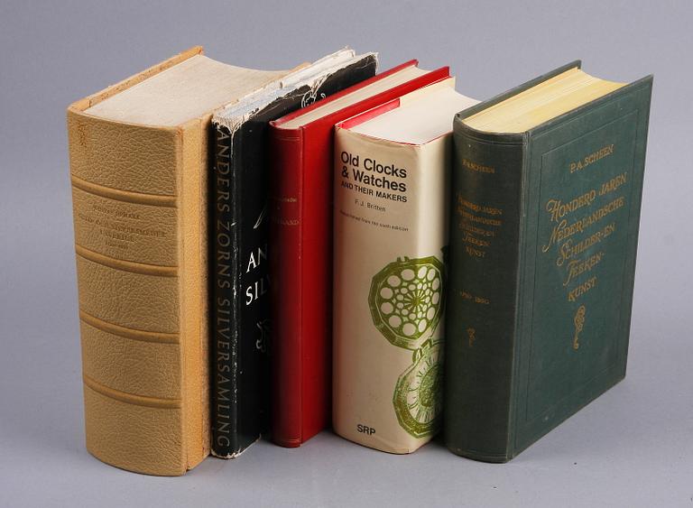 BÖCKER, 5 st, konsthantverk, Sverige, England, Nederländerna, 1900-tal.