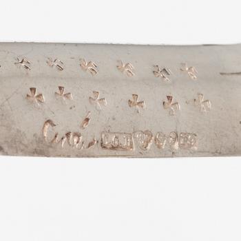 Gunnar Cyrén, six silver butter knife rests, CG Hallberg, Stockholm, 1956.