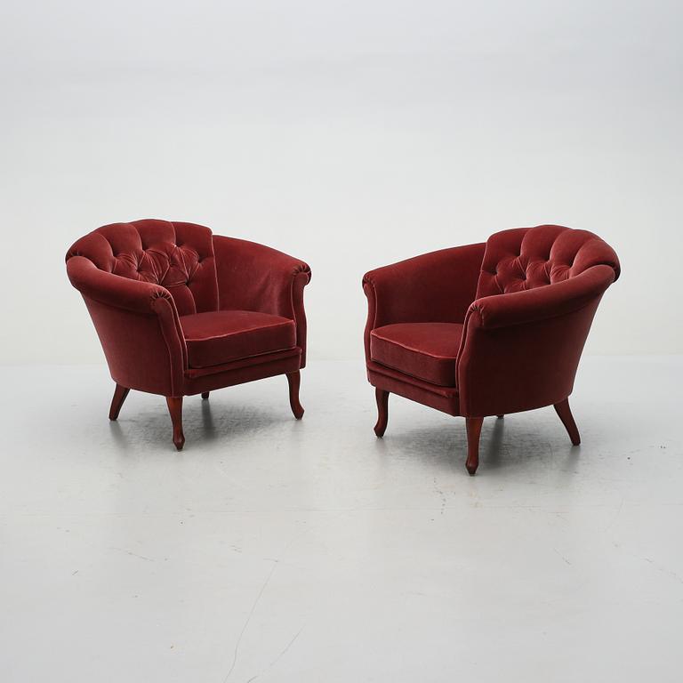 FÅTÖLJER, ett par, Bröderna Andersson, 1900-talets andra hälft.