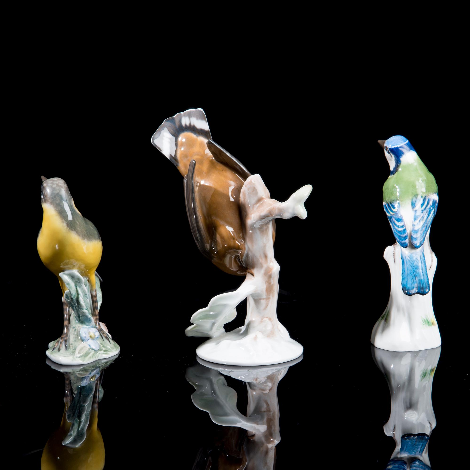 FIGURINER, 1+2 st, porslin, Meissen och Rosenthal, 1900-talets senare hälft.