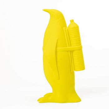 William Sweetlove, "Small cloned penguin with water bottle".