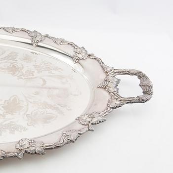 Trays 2 pcs of silver-plated metal, first half of the 20th century.