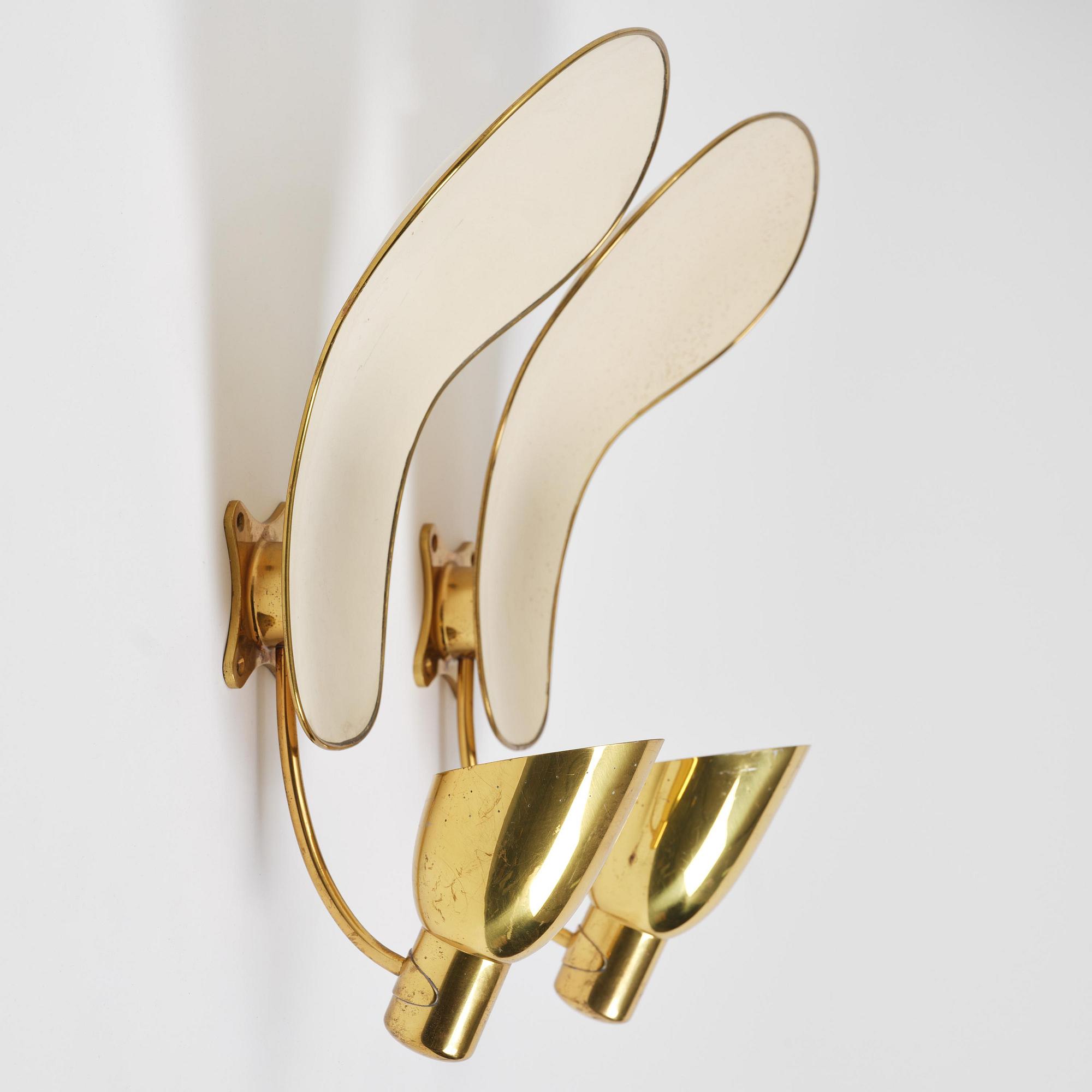 Carl-Axel Acking, a pair of wall lamps model 5029, Bröderna Malmströms Metallvarufabrik, Malmö, 1950s.