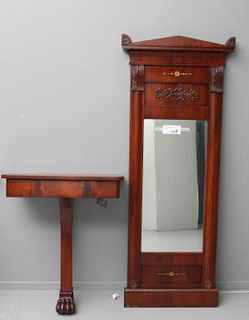 SPEGEL med KONSOLBORD, senempire, 1800-talets mitt.