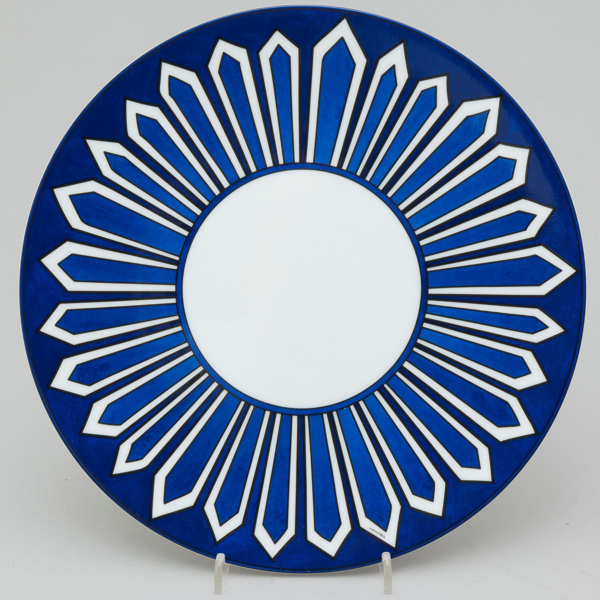 HERMÈS, "Bleus D’Ailleurs", tallrikar, 18 st.