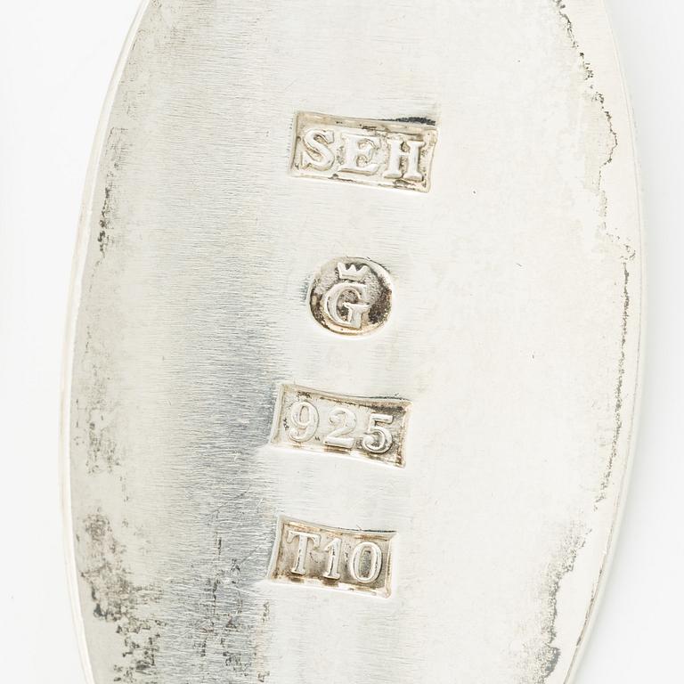 Sven-Erik Högberg, a pair of earrings in the shape of leaves, sterling silver, Gothenburg 1993.