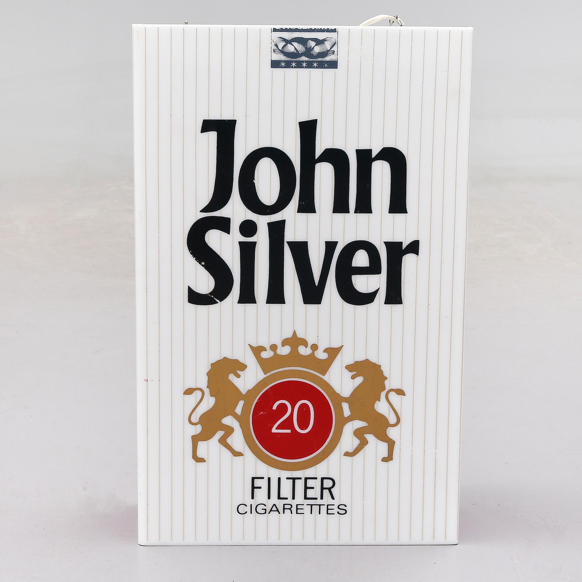 REKLAMSKYLT, plast, "John Silver", 1900-talets andra hälft.