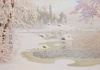 912. Gustaf Fjaestad, Winter landscape.