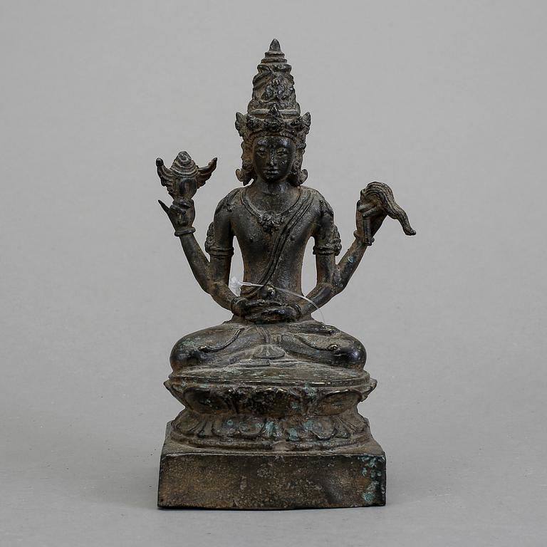 FIGURIN, patinerad brons, möjl Indonesien, 1800/1900-tal.