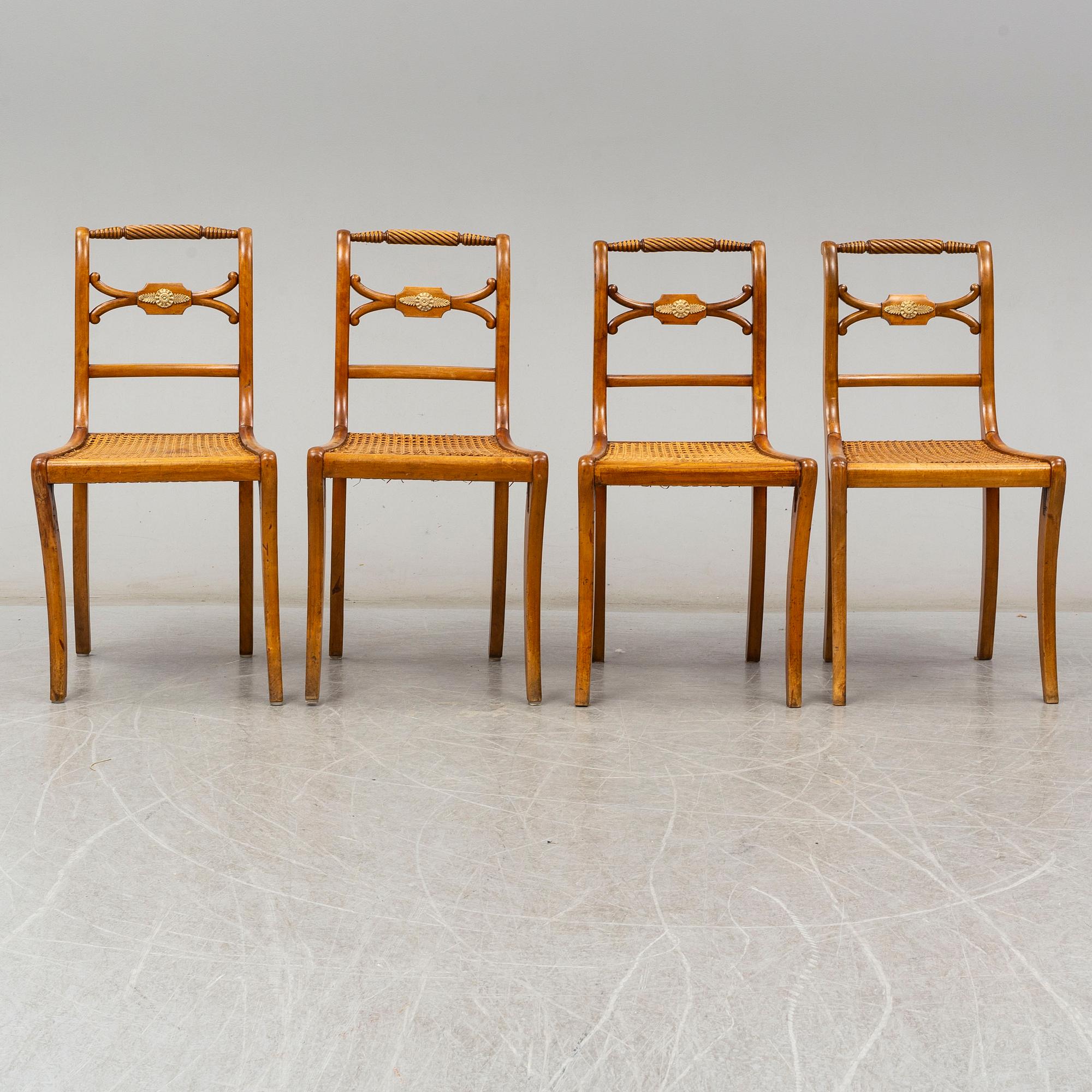Four Johan Petter Grönvall empire chairs.