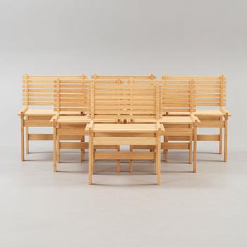 A set of six Gunnar Aagaard Andersen bamboo 'Lamella chairs', for MatzForm.