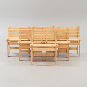 A set of six Gunnar Aagaard Andersen bamboo 'Lamella chairs', for MatzForm.