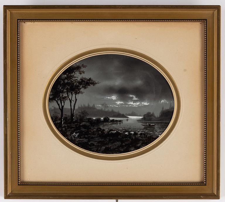 Hjalmar Munsterhjelm, ink and gouache, signed.