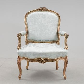 KARMSTOL, rokokostil, 1800-talets andra hälft.