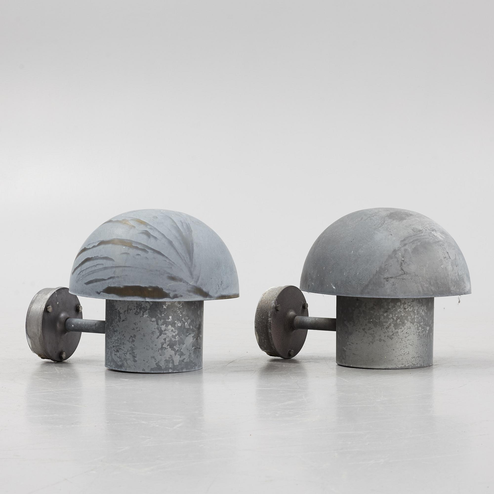 Bjarne Bech, a pair outdoor wall lights, Louis Poulsen, Denmark.