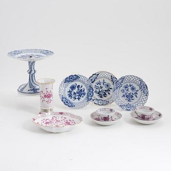 A set of 6 porcelain pieces, including Meissen, 19th/20th Century.