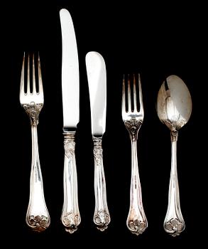 BESTICK, 55 delar.silver, Mema, 1990-tal. Vikt med knivblad ca 2530 g.