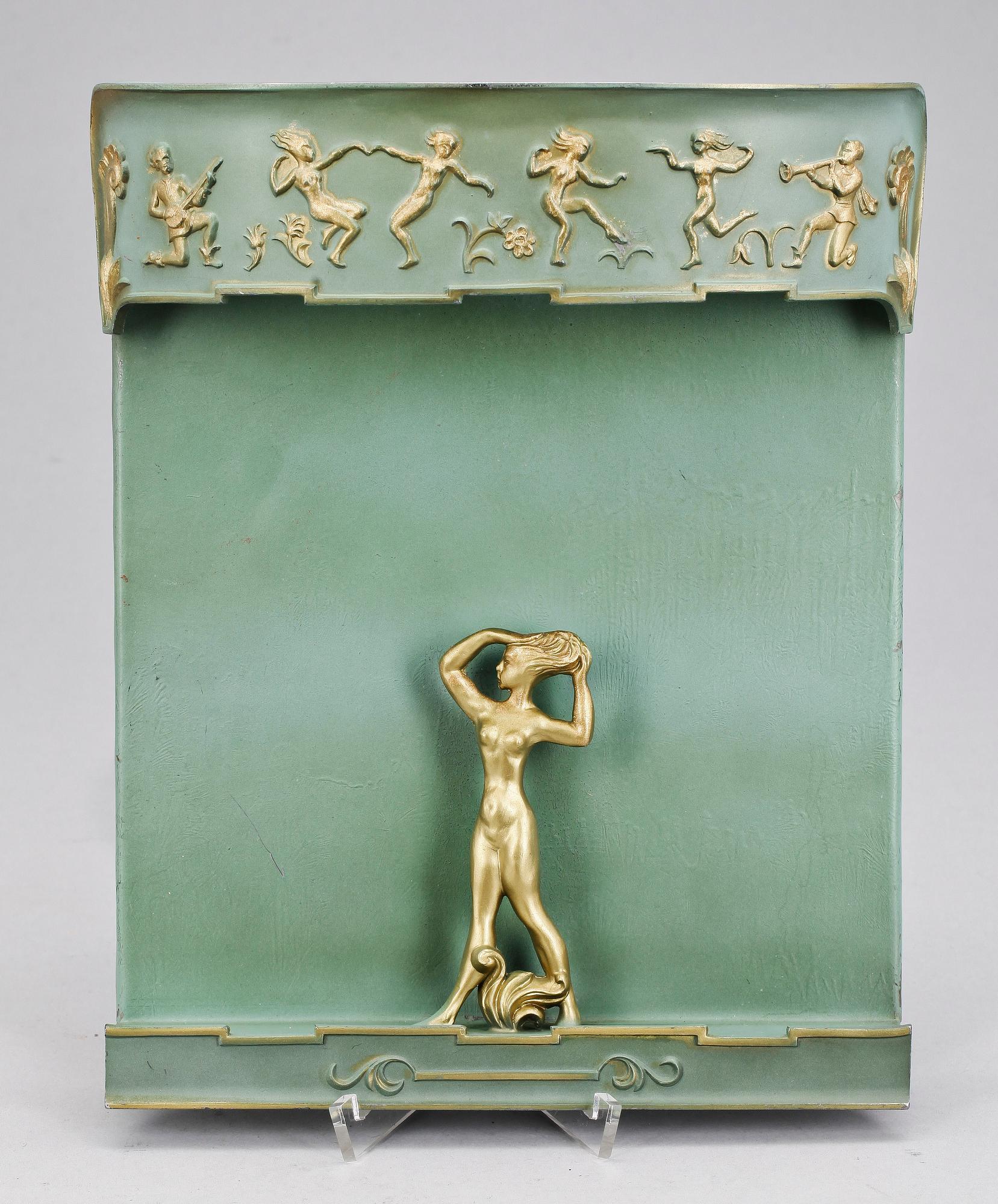 VÄGGLAMPA, art deco, 1900-talets första kvartal. H 30.