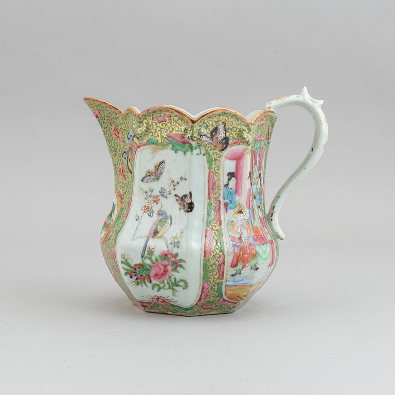 A Canton famille rose porcelain jug, China, 19th century.