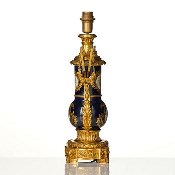 A 'Sèvres' gilt bronze table lamp, France, circa 1900.