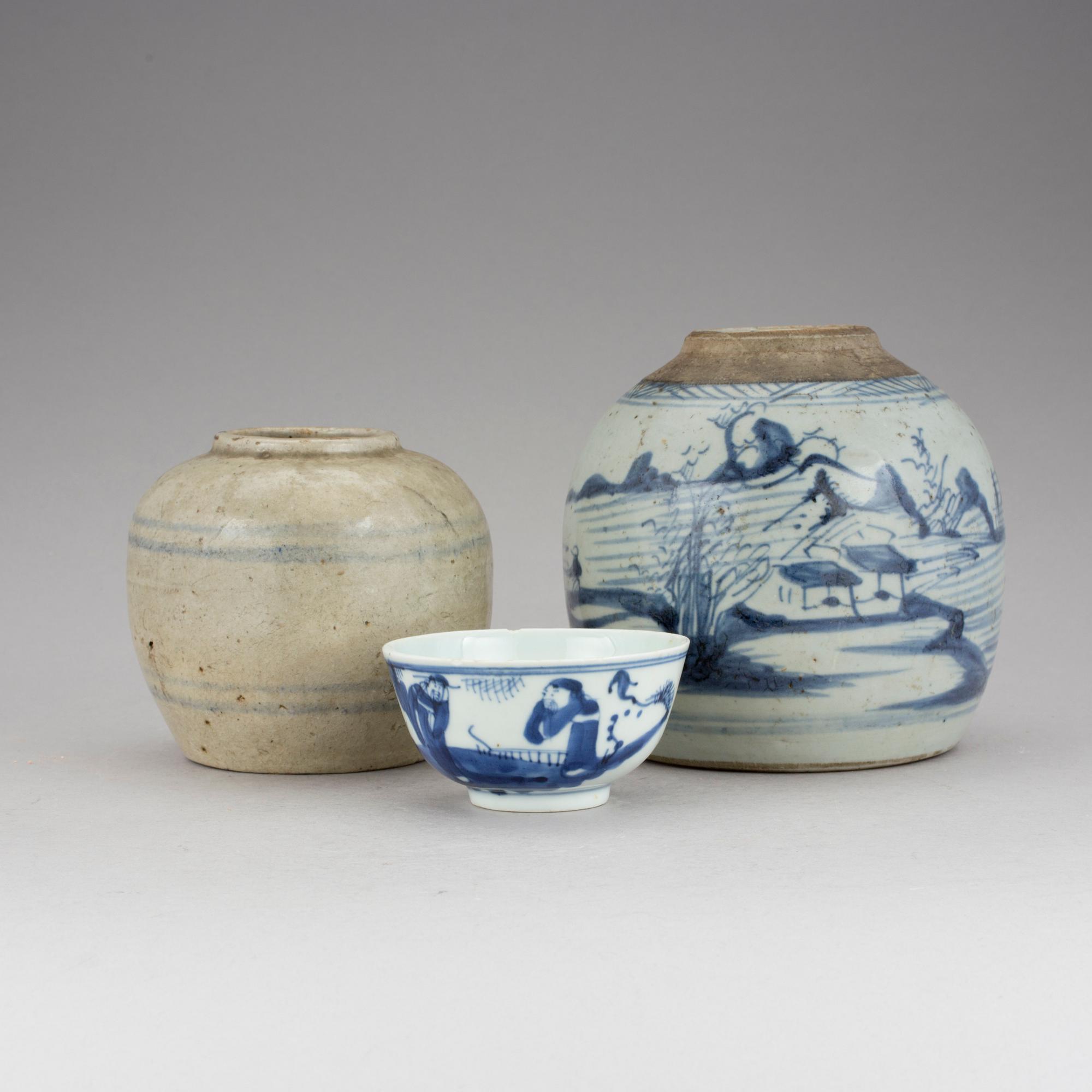 PARTI KINAPORSLIN, 3 delar, 1800-tal.