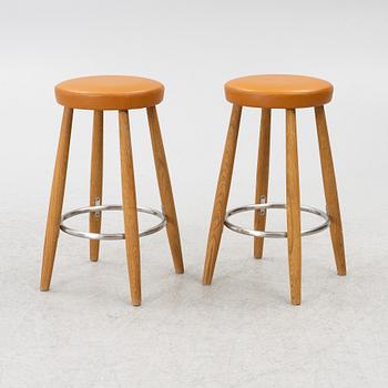 Hans J. Wegner, a pair of 'CH56' bar stools, Carl Hansen & Son, Denmark, 21st century.
