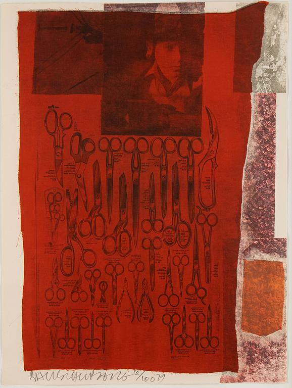Robert Rauschenberg, färgserigrafi och collage, 1979, signerad  6/100.