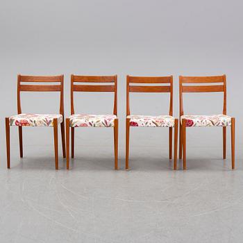 A teak dining table and four chairs, Svegards Markaryd, 1960s.
