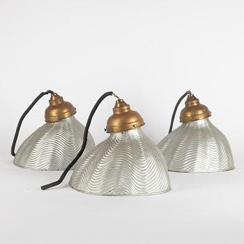 Reflex lamps, 3 pcs, circa mid-1900s.