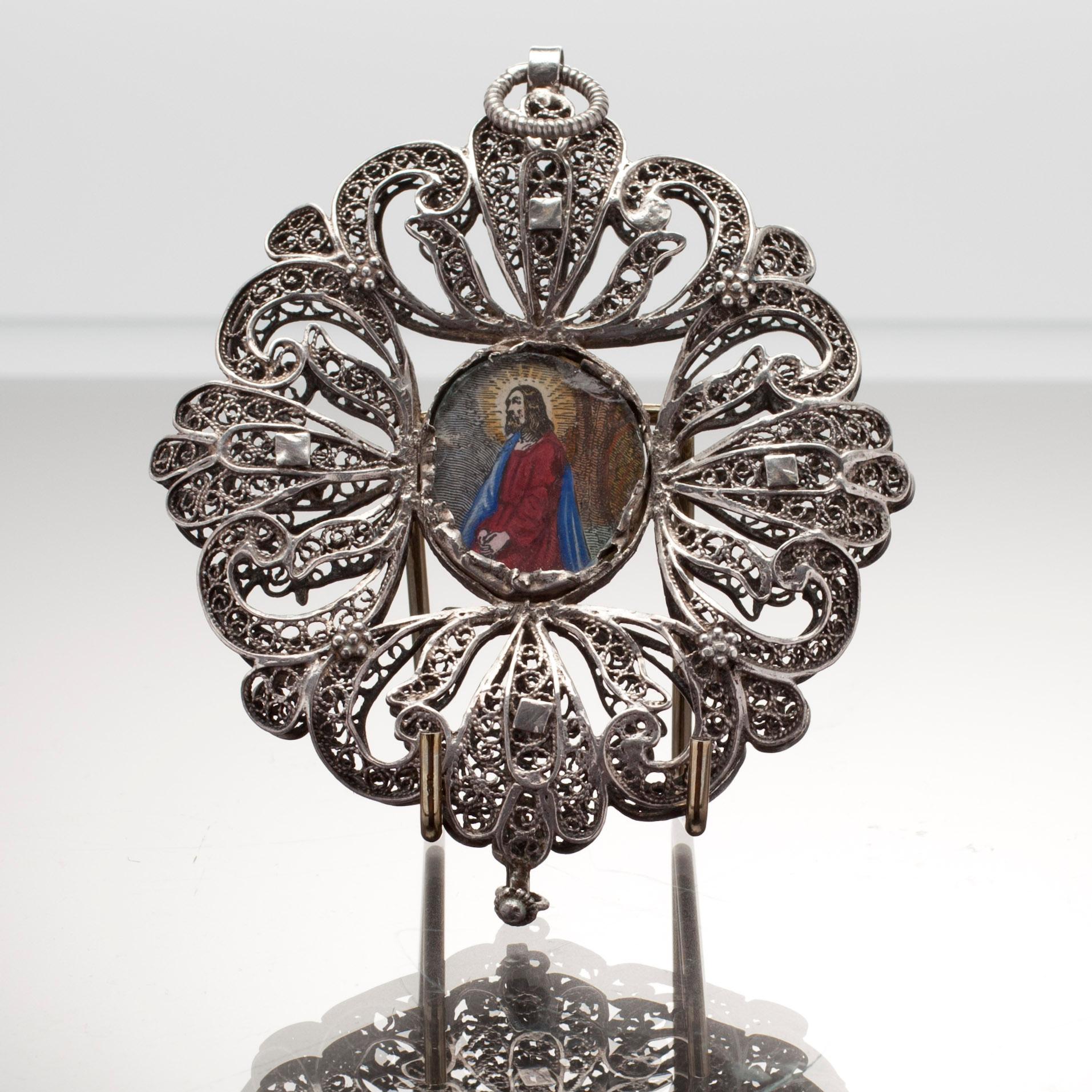 HÄNGE, silver, filigranarbete, sannolikt Ryssland, 1800-tal.