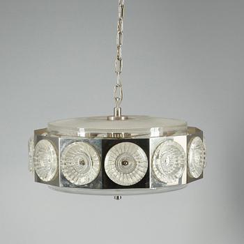 TAKLAMPA, glas, 1960-tal. Höjd 60 cm.